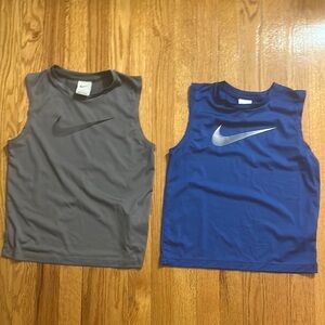 Nike Kids Sleeveless Dri-Fit Tops - Gray and Blue